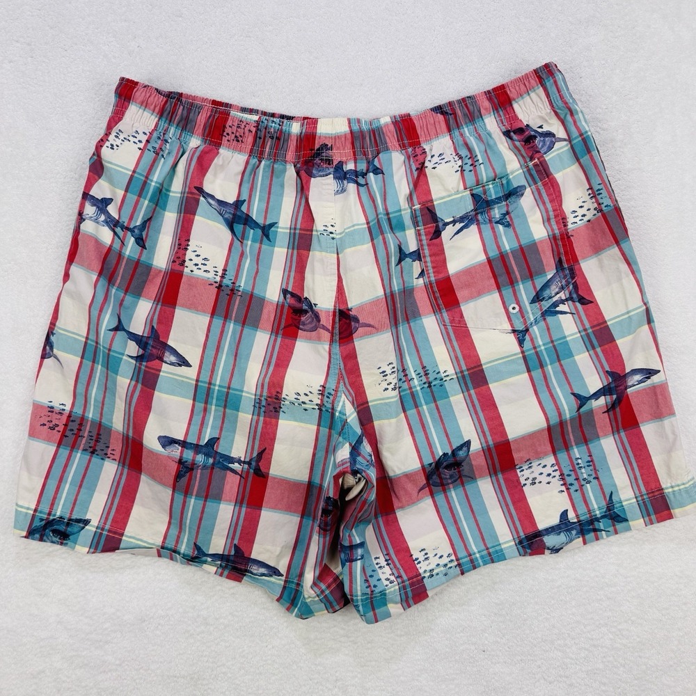 Ralph Lauren Polo Sport Swim Shorts Plaid RWB Sharks Trunks Suit XL Fish VTG Y2K - Picture 3 of 8